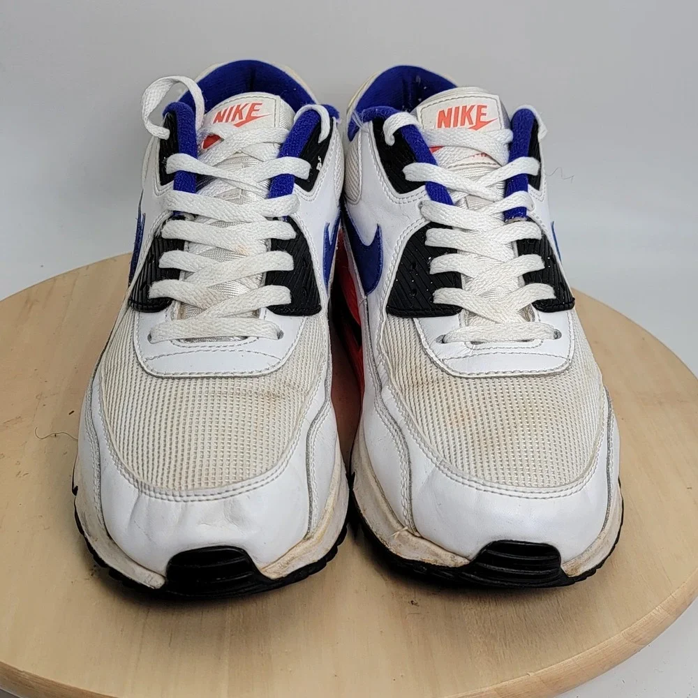 Nike Mens Air Max 90 Essential 537384-136 White Running Shoes Sneakers Size 10.5